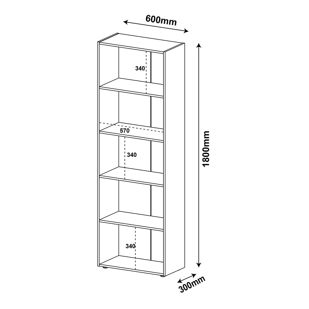 Multy Bookcase Black - Click Furniture