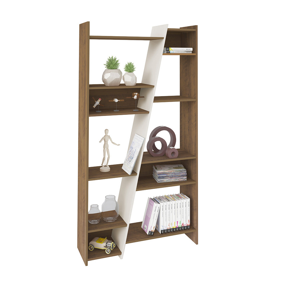 Zap Bookcase Pine Off White - Click Furniture
