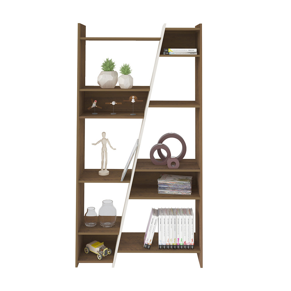 Zap Bookcase Pine Off White - Click Furniture