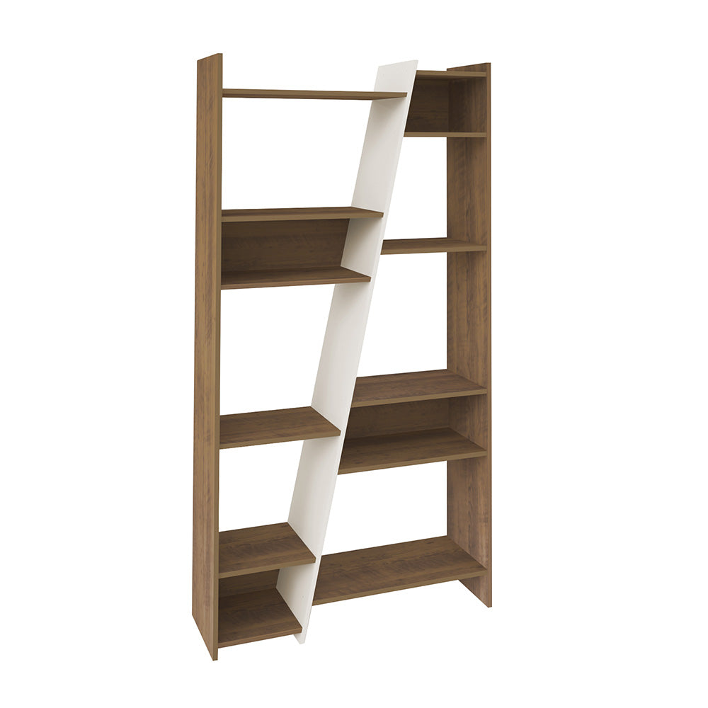 Zap Bookcase Pine Off White - Click Furniture