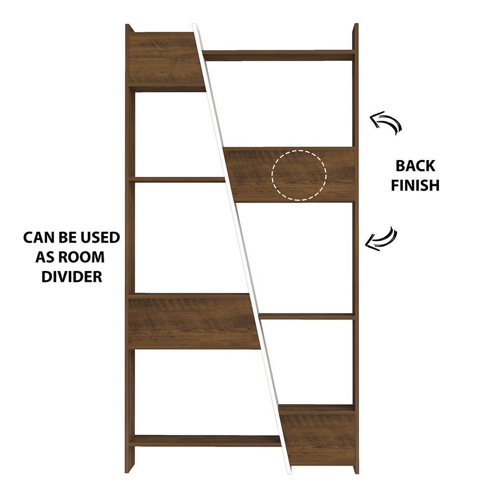 Zap Bookcase Pine Off White - Click Furniture