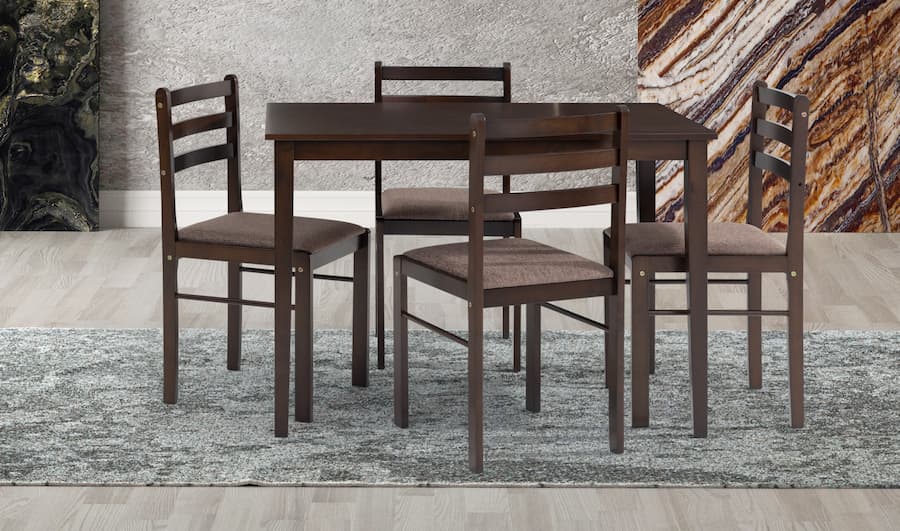 Esmay 5pc Dining Set Cappucino - Click Furniture