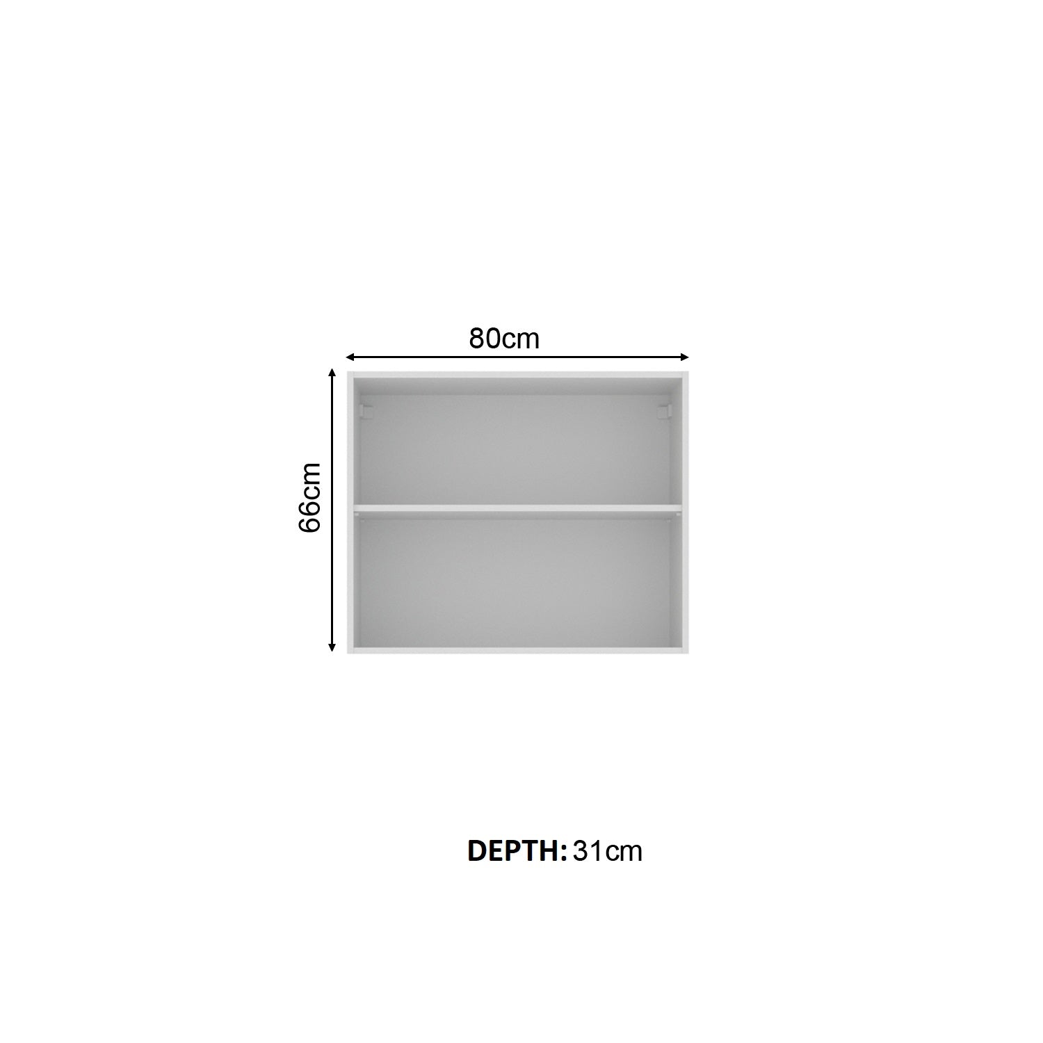 Wall 80 cm 2 Door White Cupboard - Click Furniture