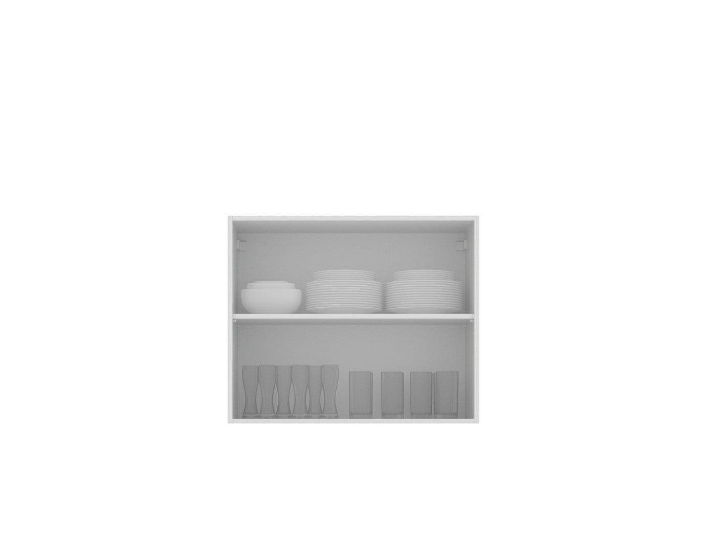 Wall 80 cm 2 Door White Cupboard - Click Furniture
