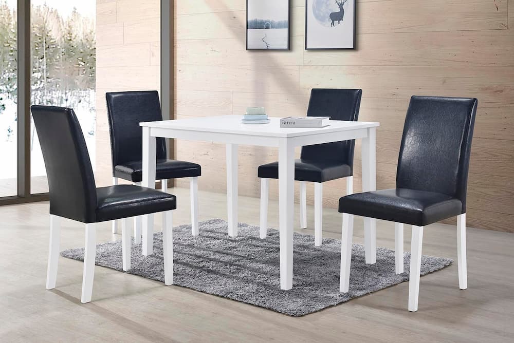 Arthur 5pc Dining Set White - Click Furniture