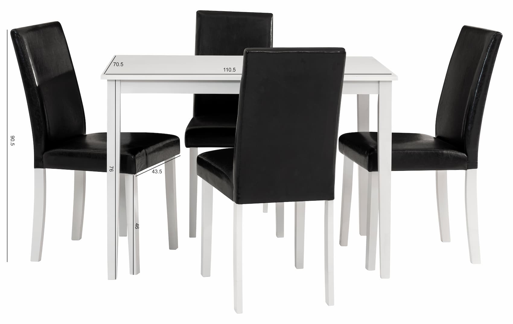 Arthur 5pc Dining Set White - Click Furniture