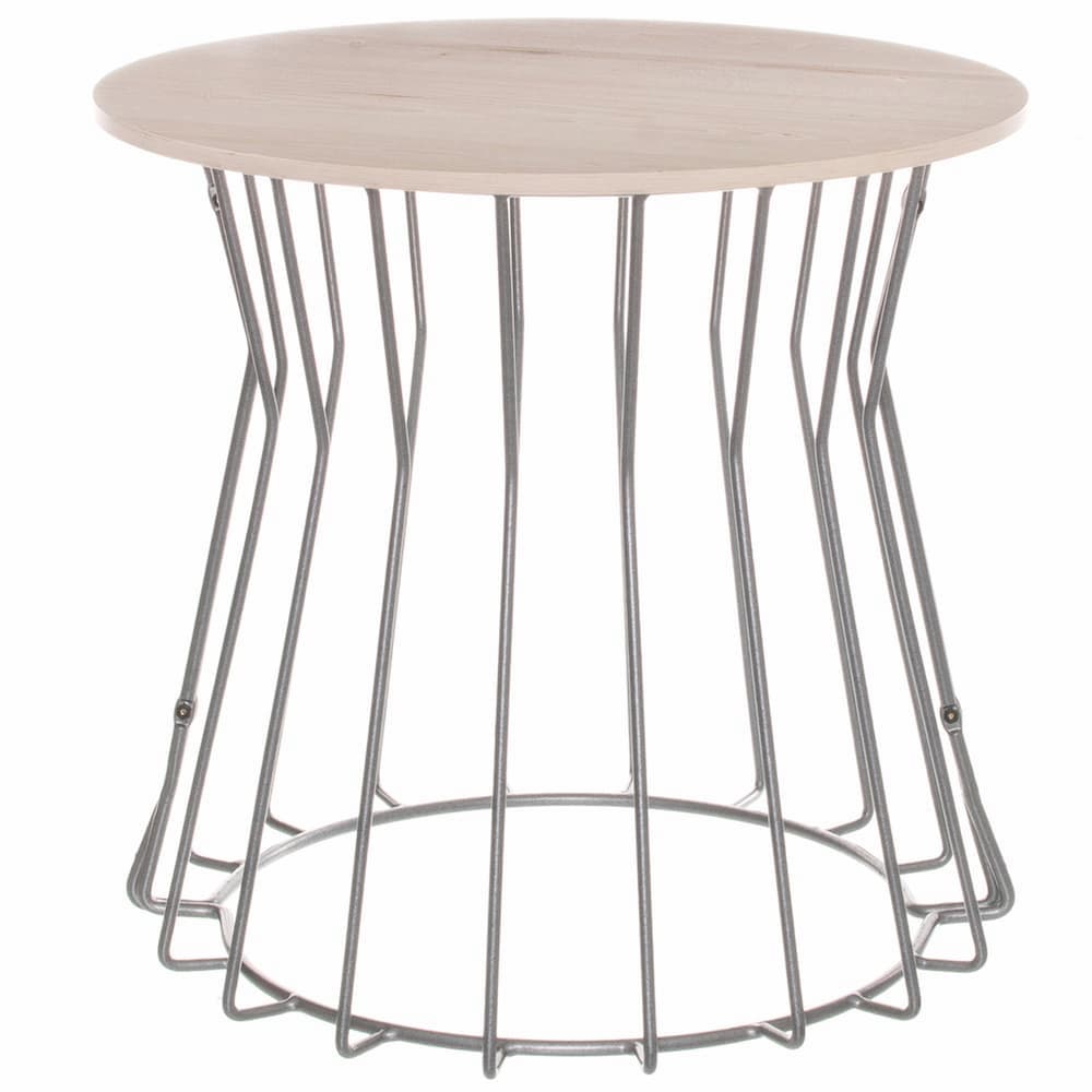 Infinity Side Table Chrome and Cream - Click Furniture