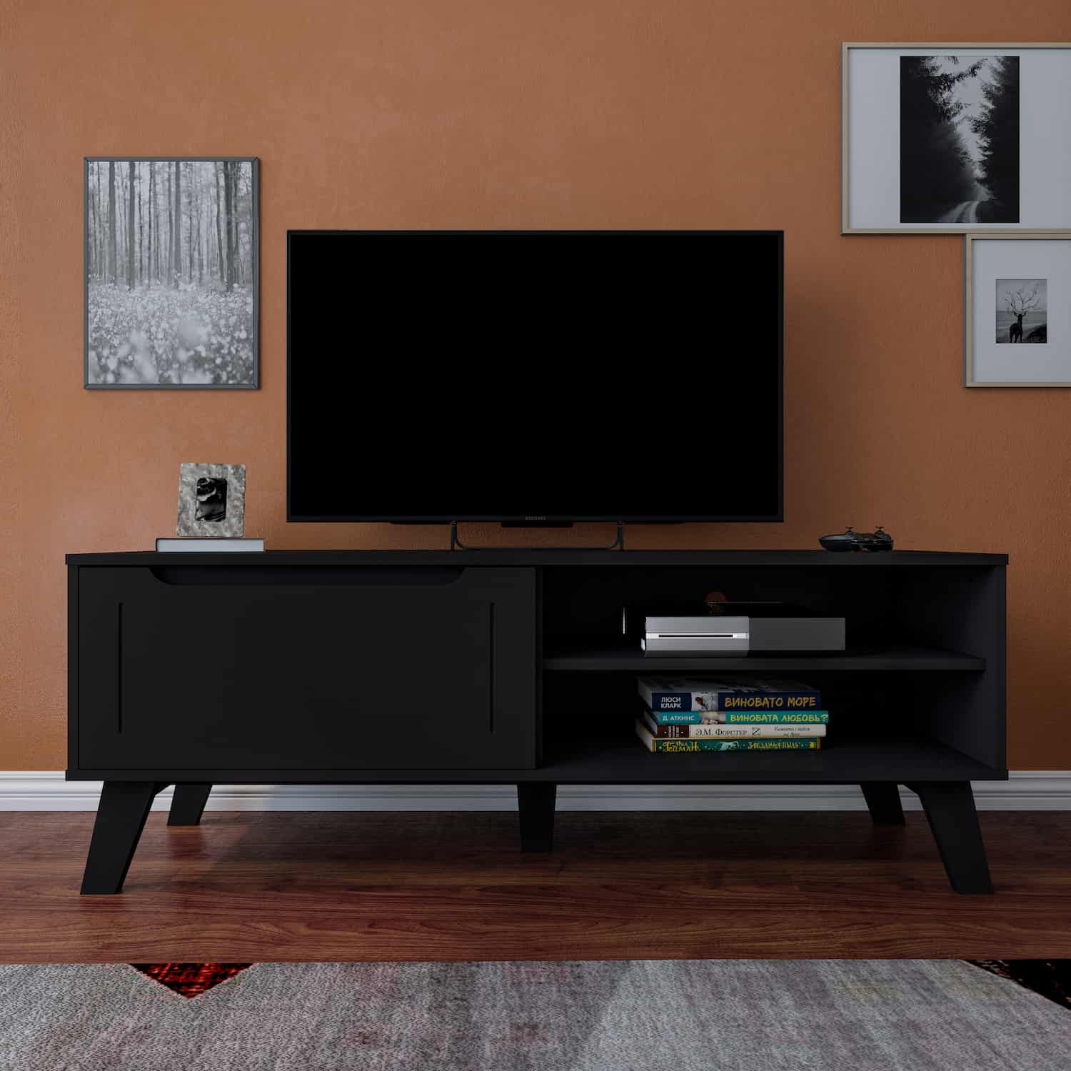 Lotus TV Stand Black - Click Furniture