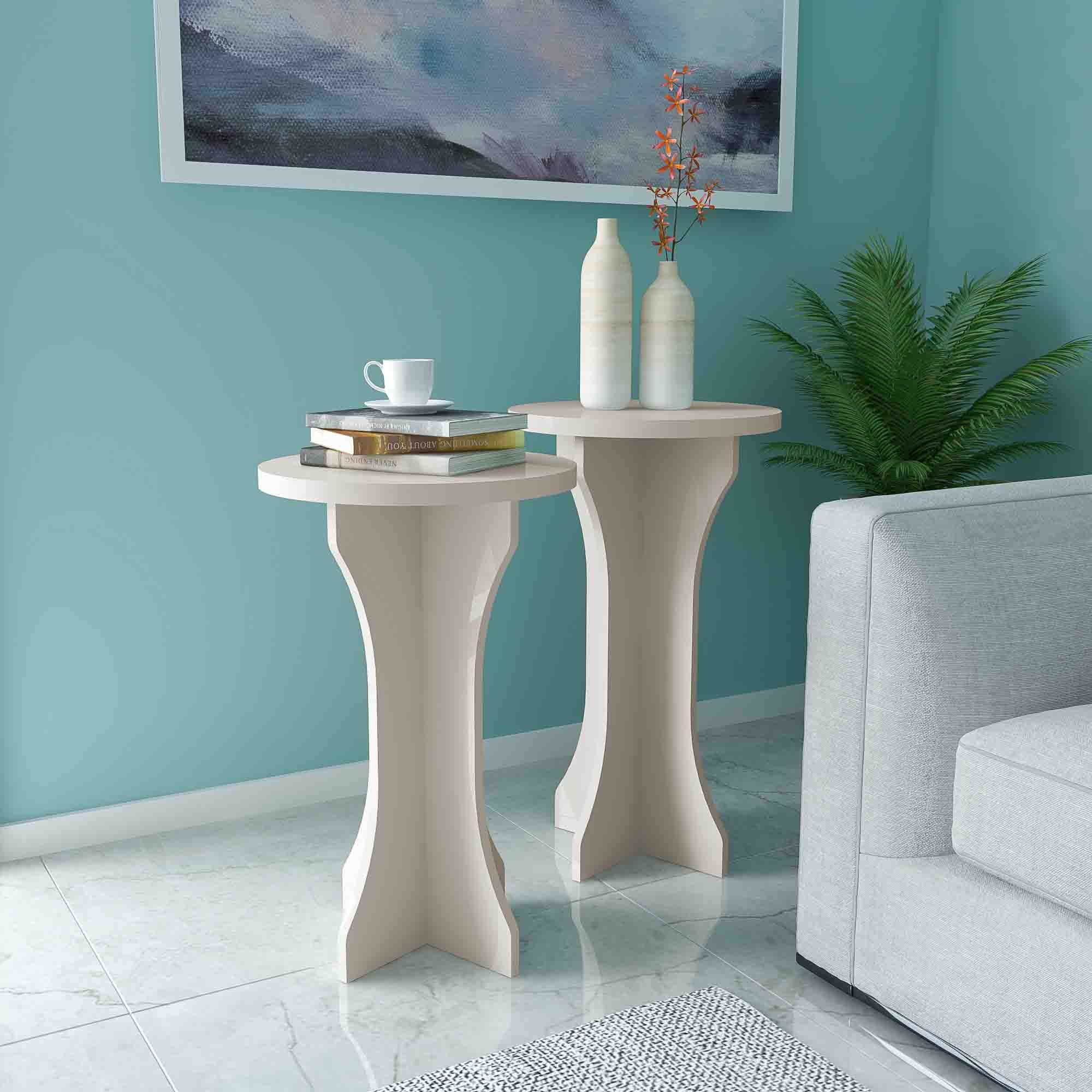 Luck End Tables OffWhite