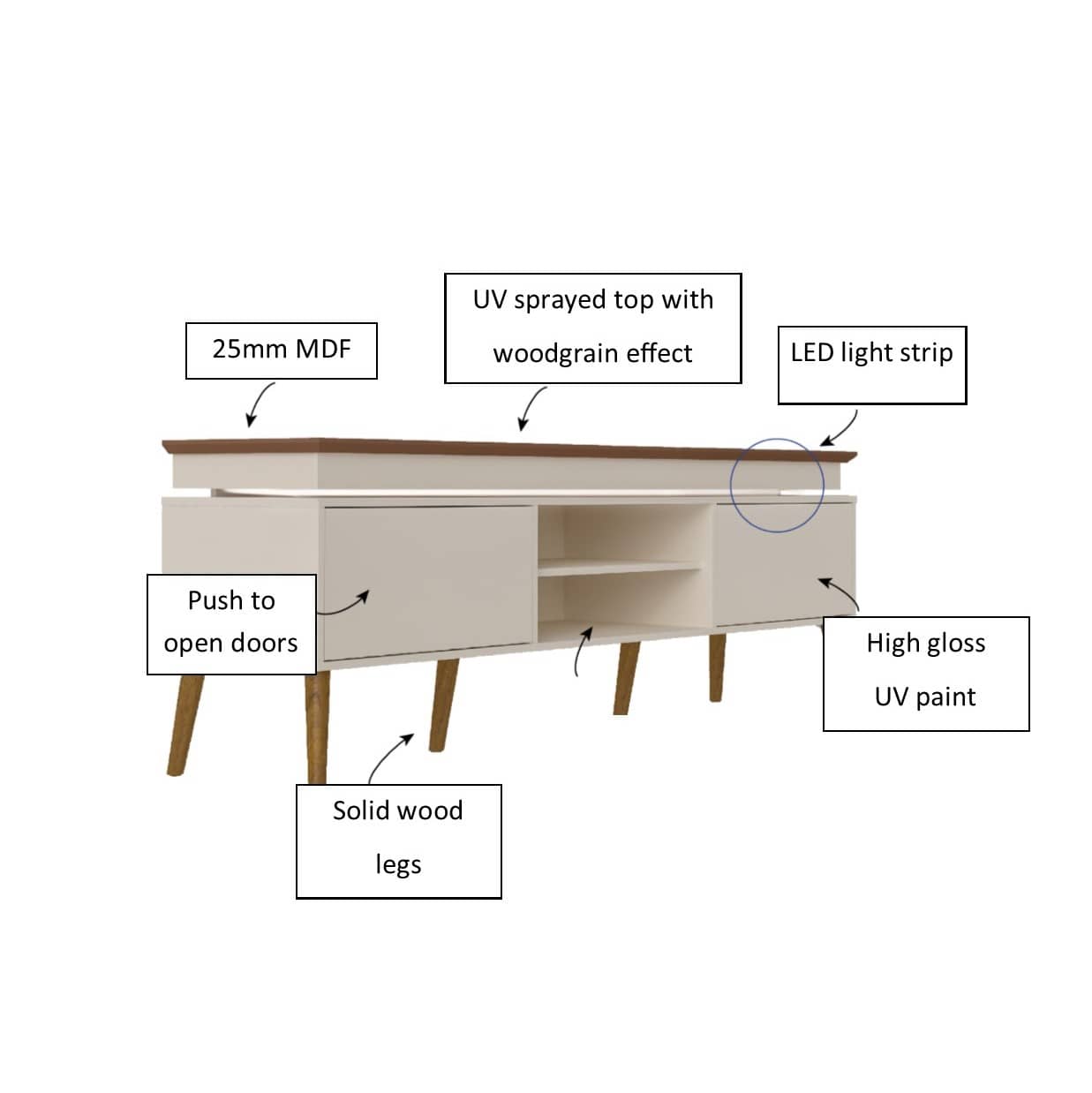 Lumina TV Stand Off White - Click Furniture