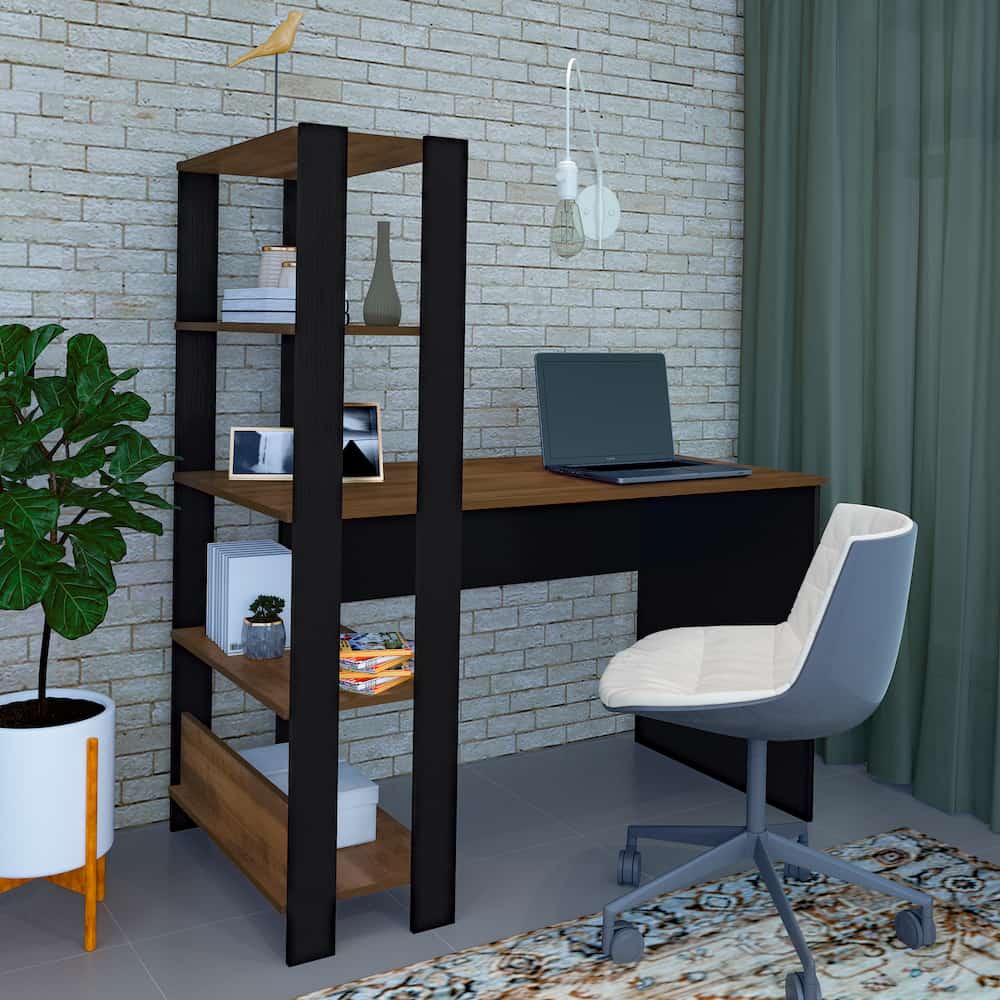 Match Black and Rustic Desk - Click Furniture