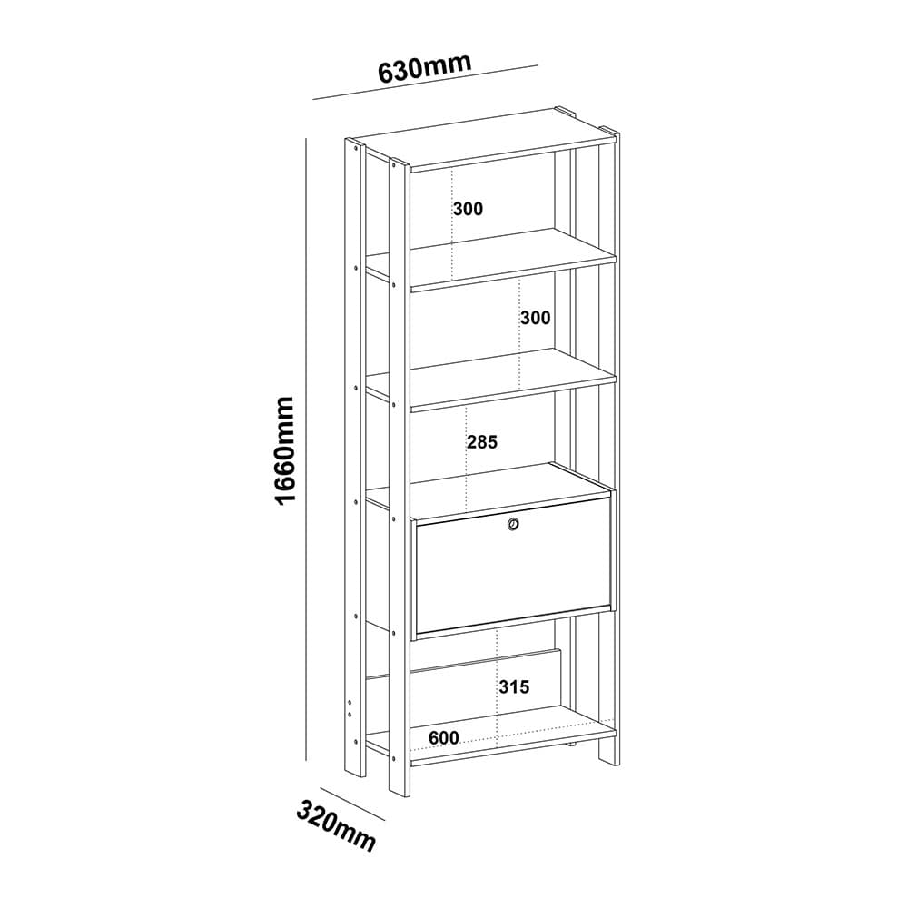 Match Bookcase White - Click Furniture