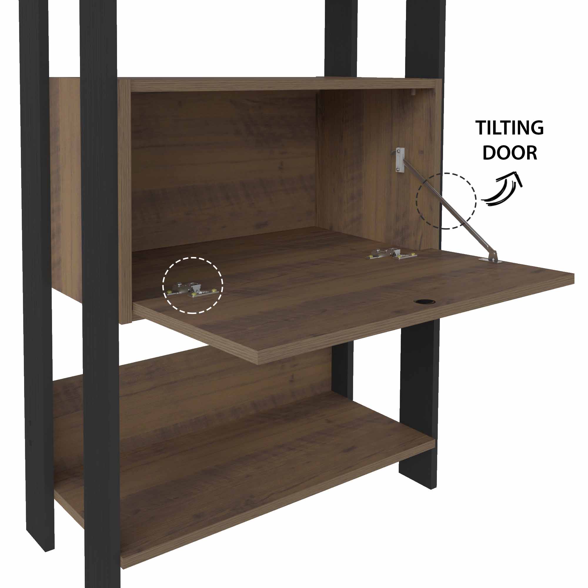 Match Bookcase Rustic And Black - Click Furniture