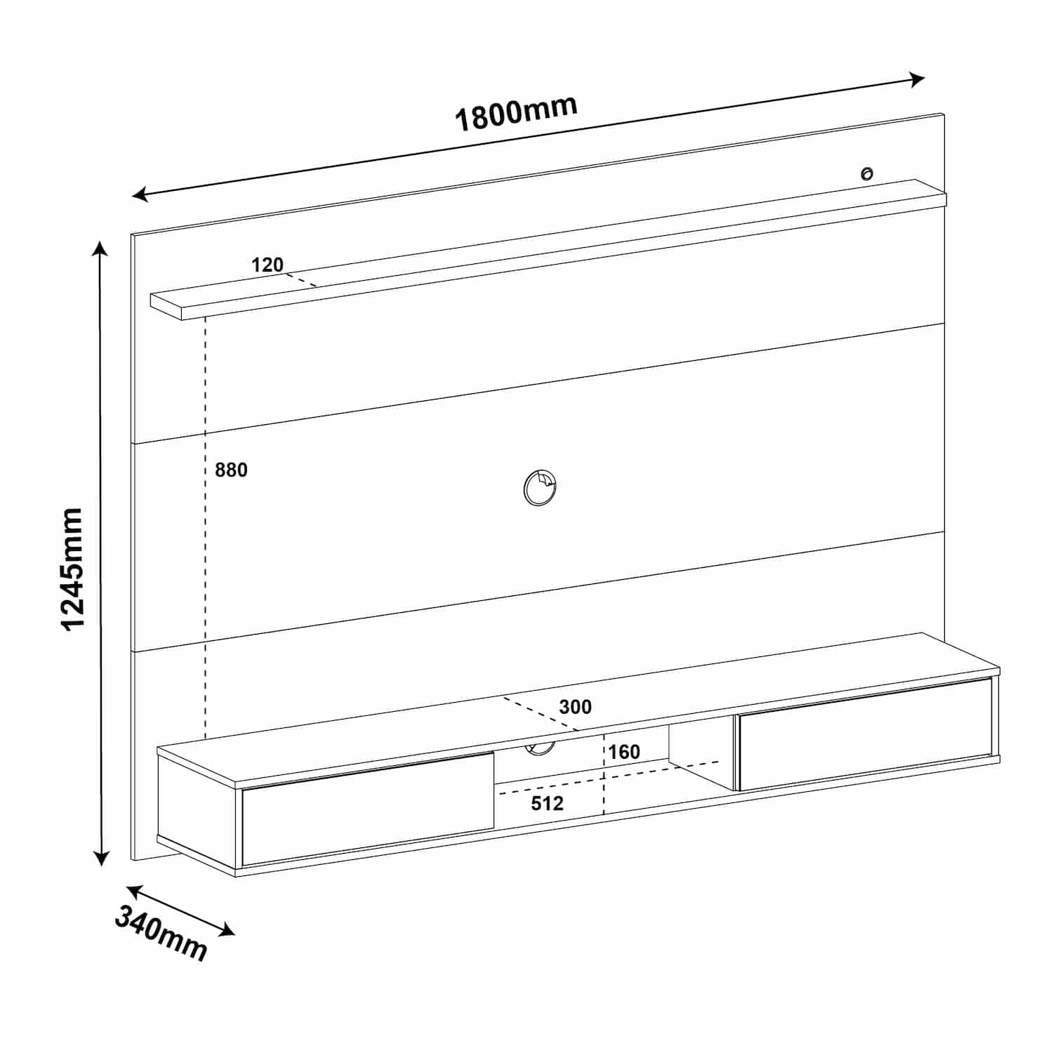 Platinum Wall TV Panel - Click Furniture