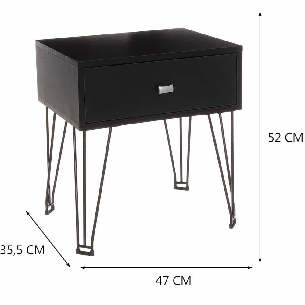Paris Nightstand Black - Click Furniture