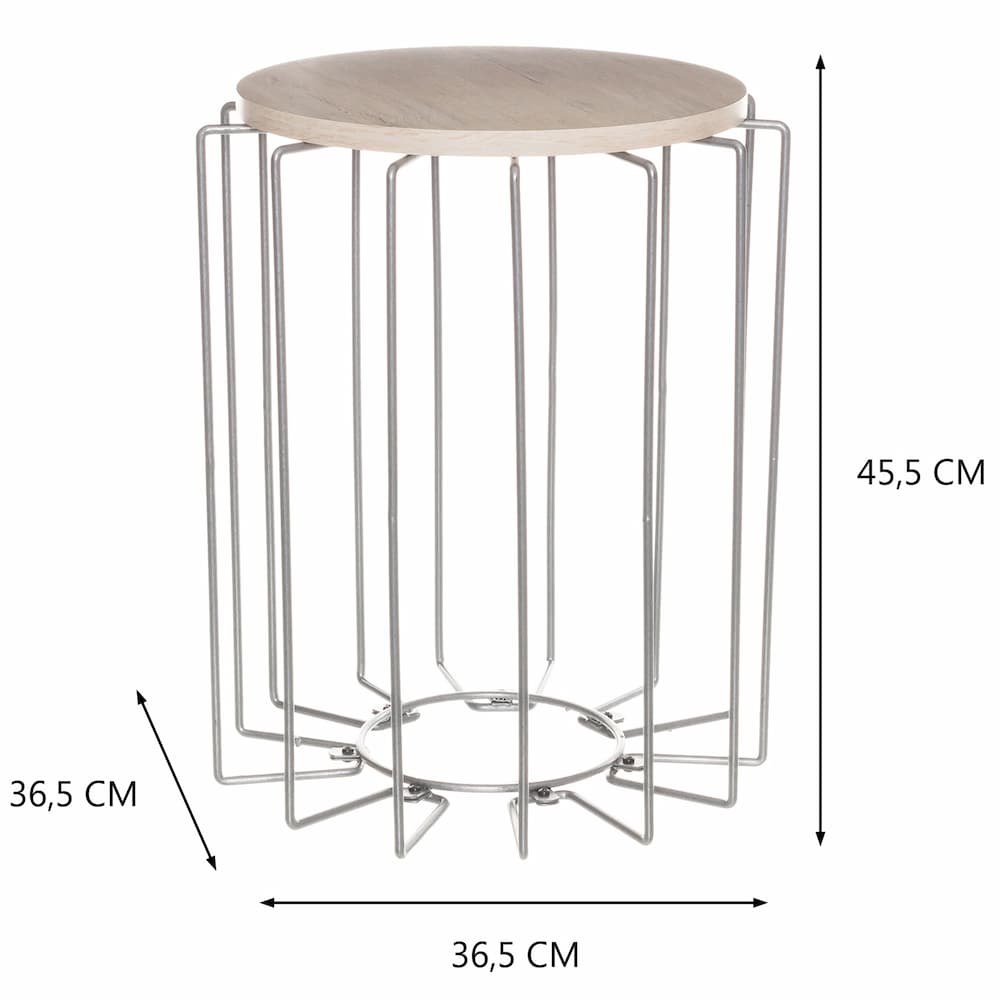 Round Coffee Table Cream and Chrome - Click Furniture