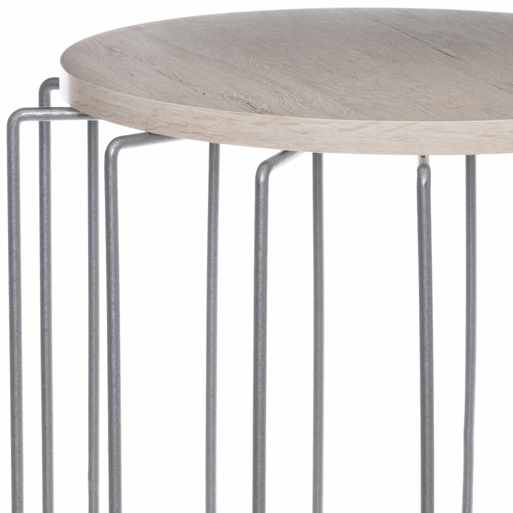 Round Coffee Table Cream and Chrome - Click Furniture