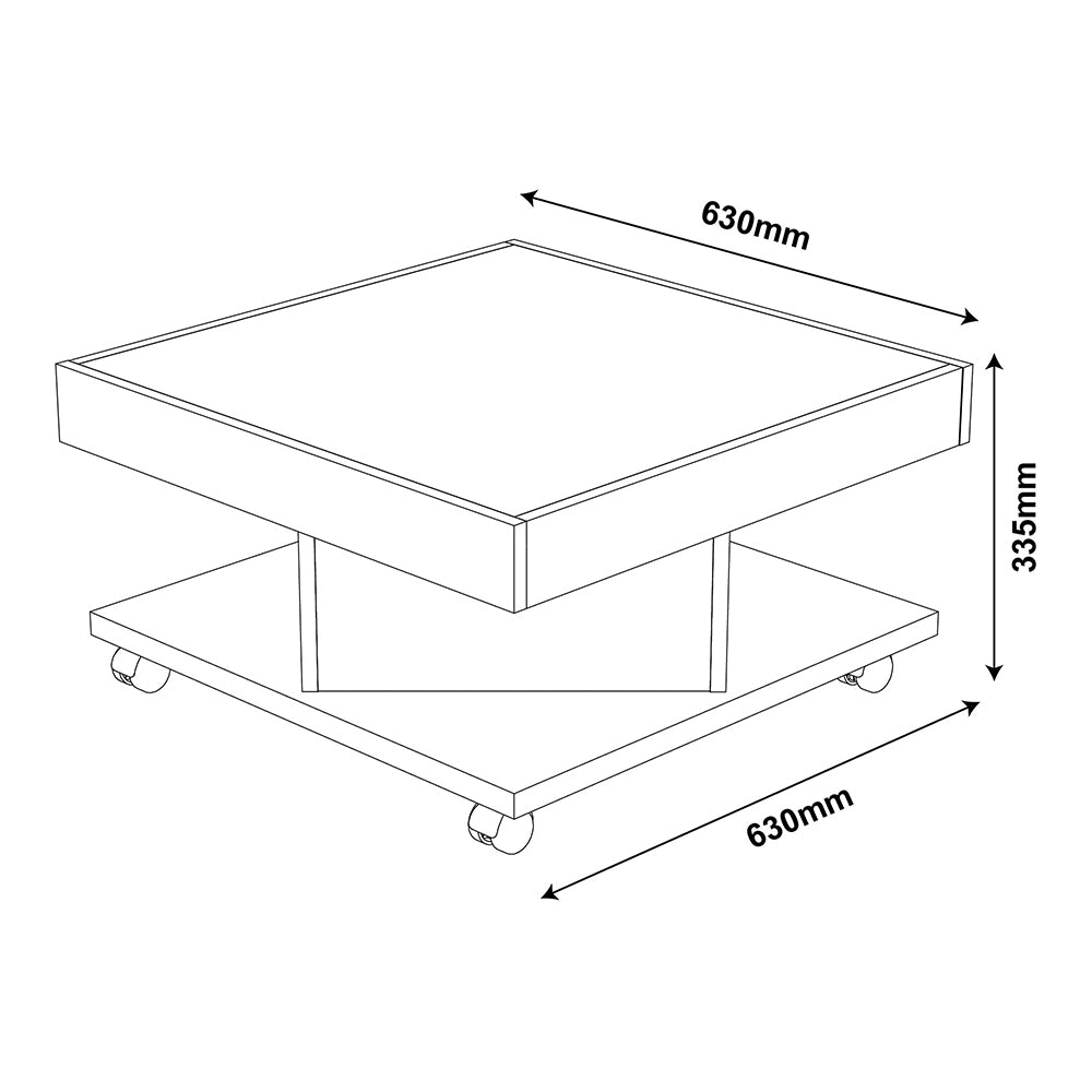 Saara Coffee Table Walnut-Black - Click Furniture