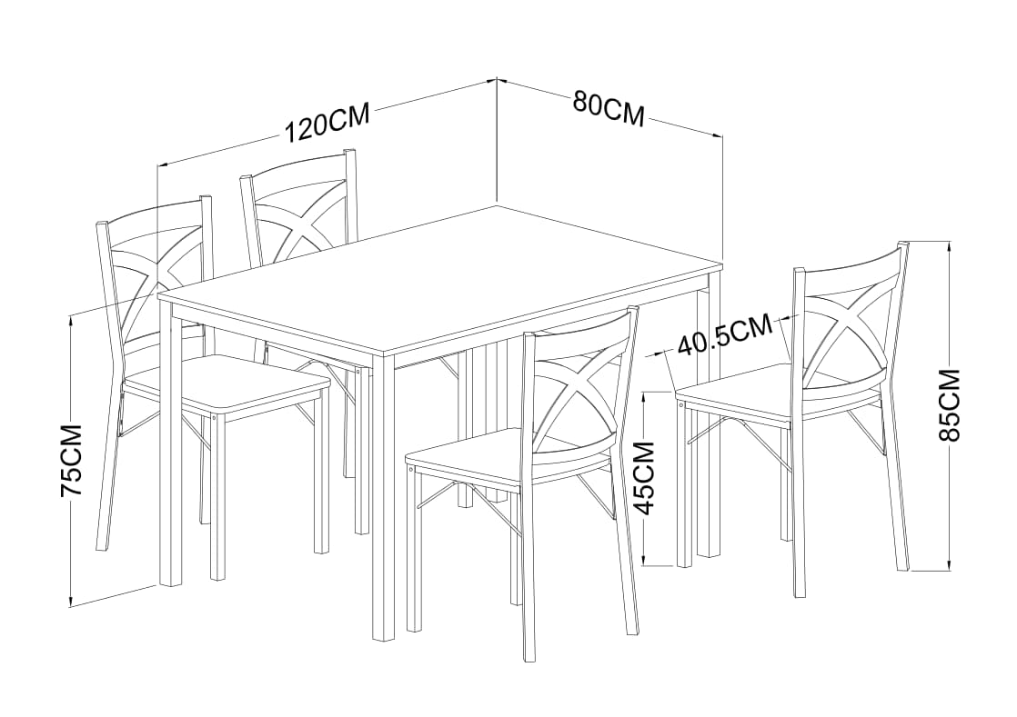 Samantha 5pc Dining set - Click Furniture