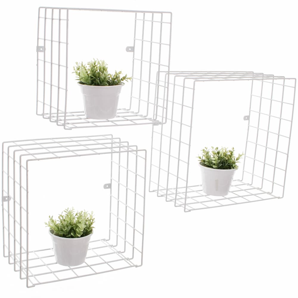 Set of 3 steel cubes White - Click Furniture