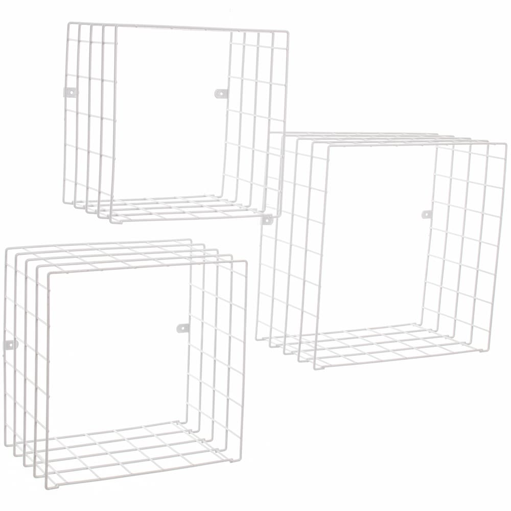 Set of 3 steel cubes White - Click Furniture