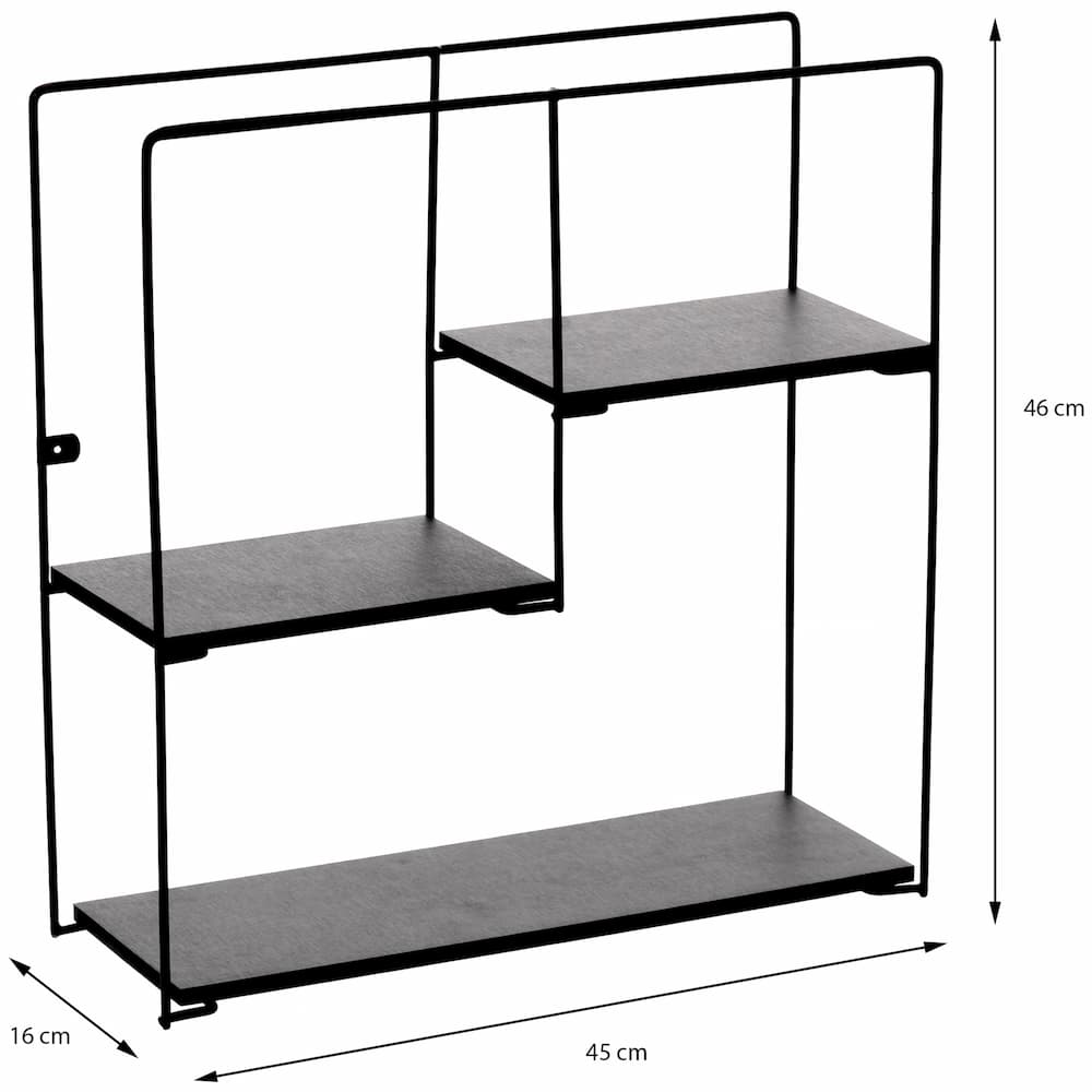 Square Geometric Shelf Black - Click Furniture