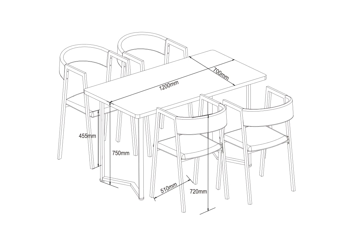 Tierra 5pc Dining set - Click Furniture