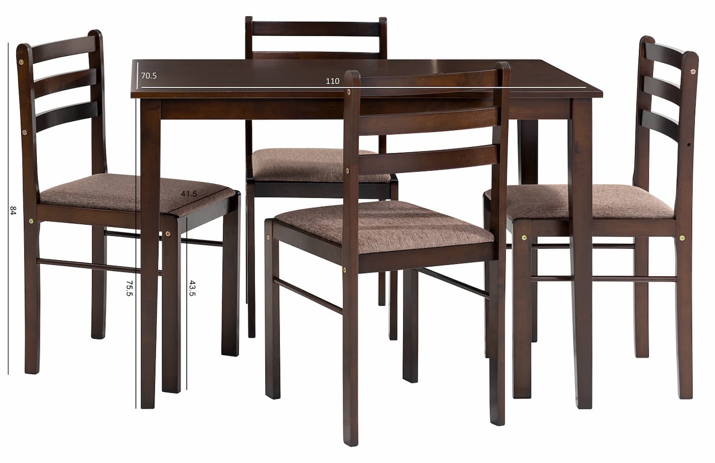 Esmay 5pc Dining Set Cappucino - Click Furniture