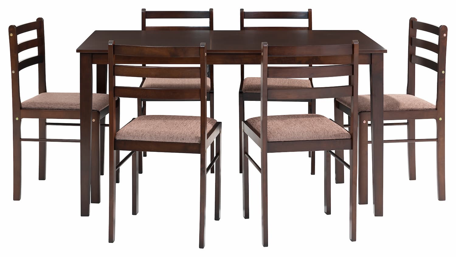 Esmay 7pc Dining Set Cappucino - Click Furniture