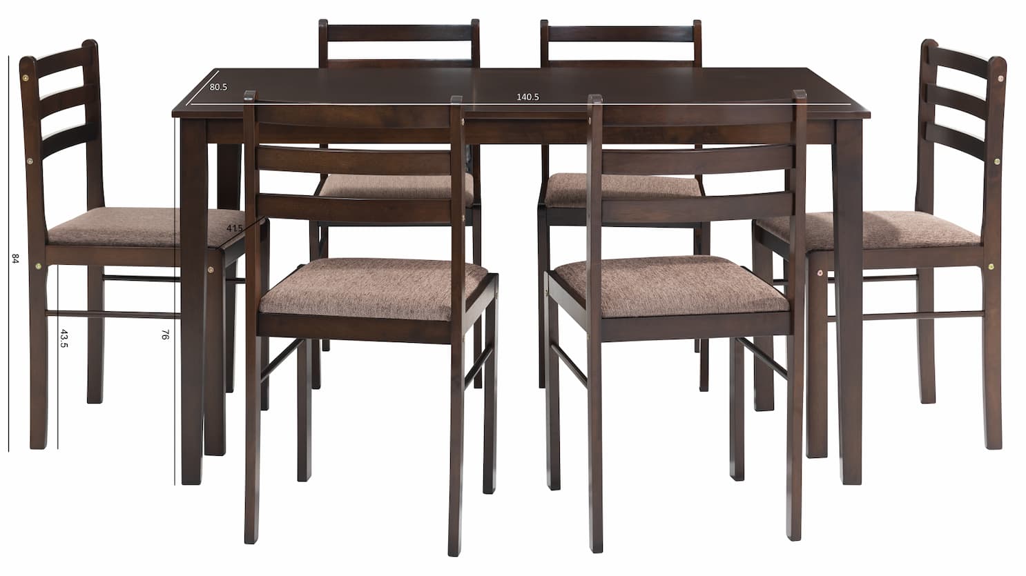 Esmay 7pc Dining Set Cappucino - Click Furniture