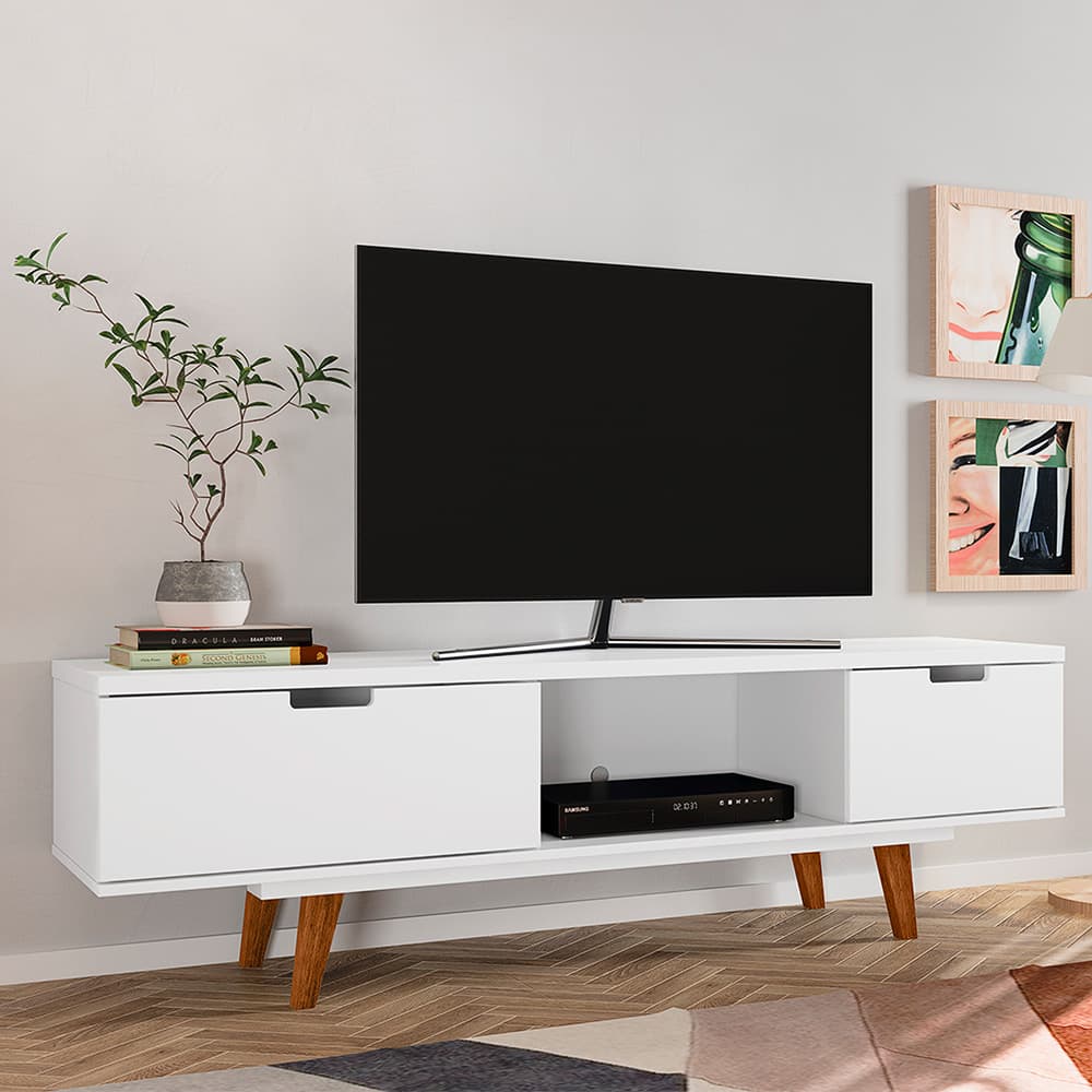 Vintage TV Stand White - Click Furniture