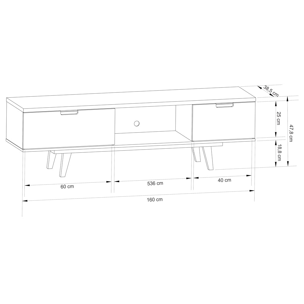 Vintage TV Stand Black - Click Furniture