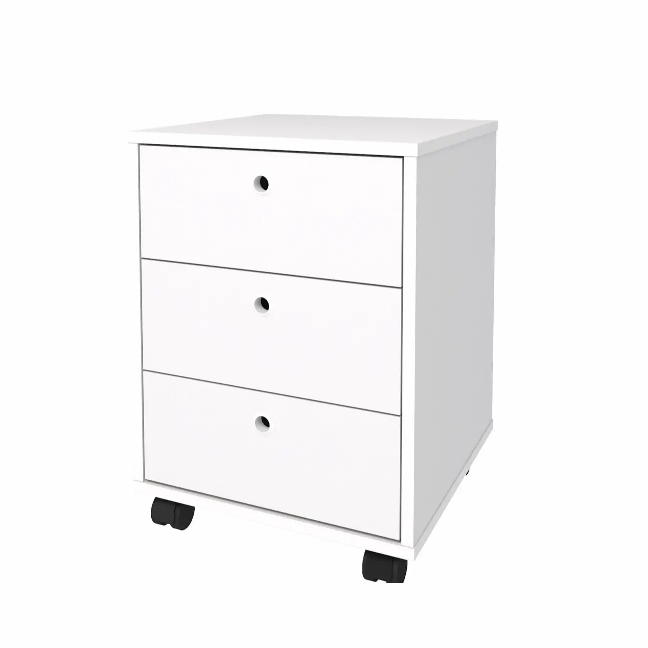 3 Drawer White Pedestal