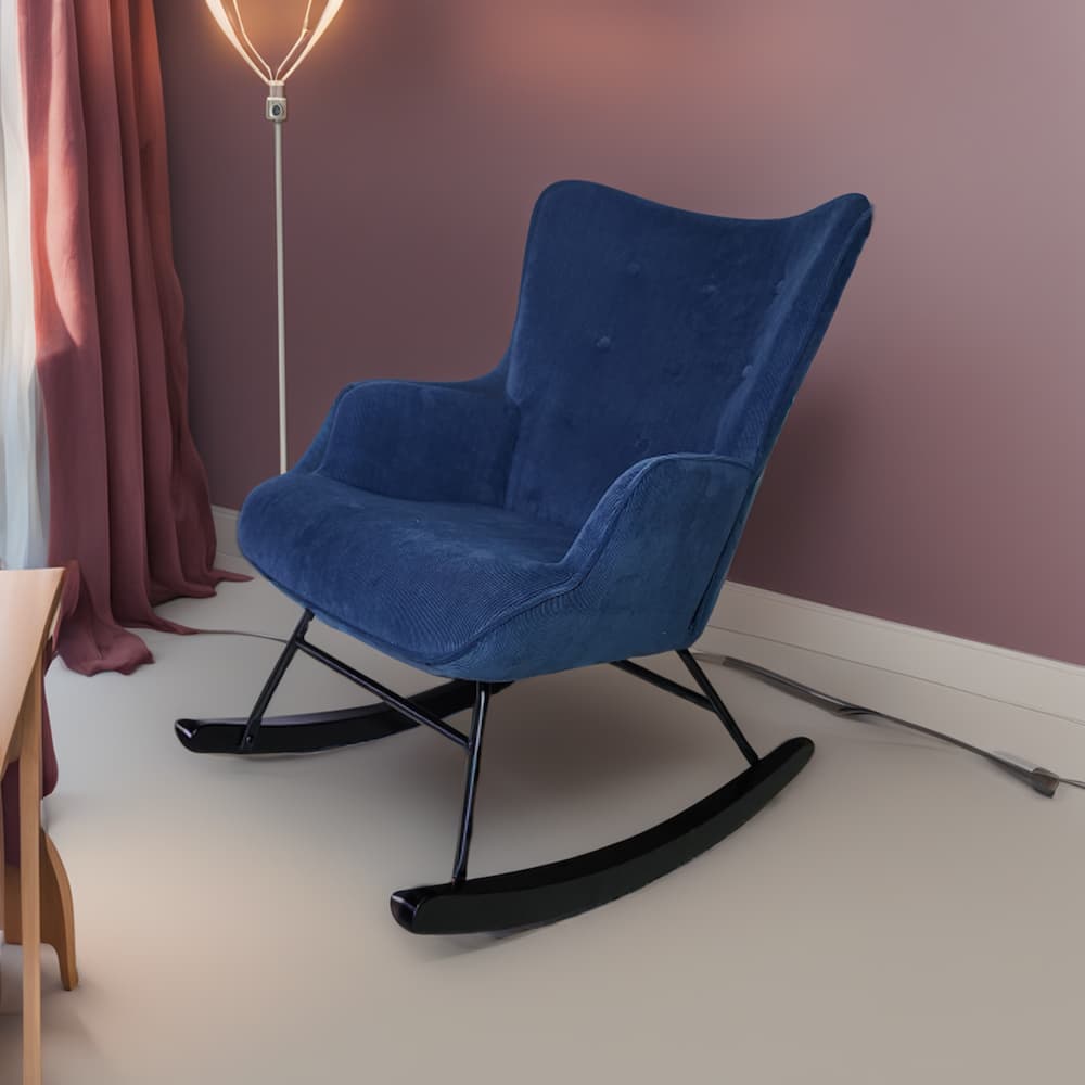 Alysah Rocking Chair Navy Blue