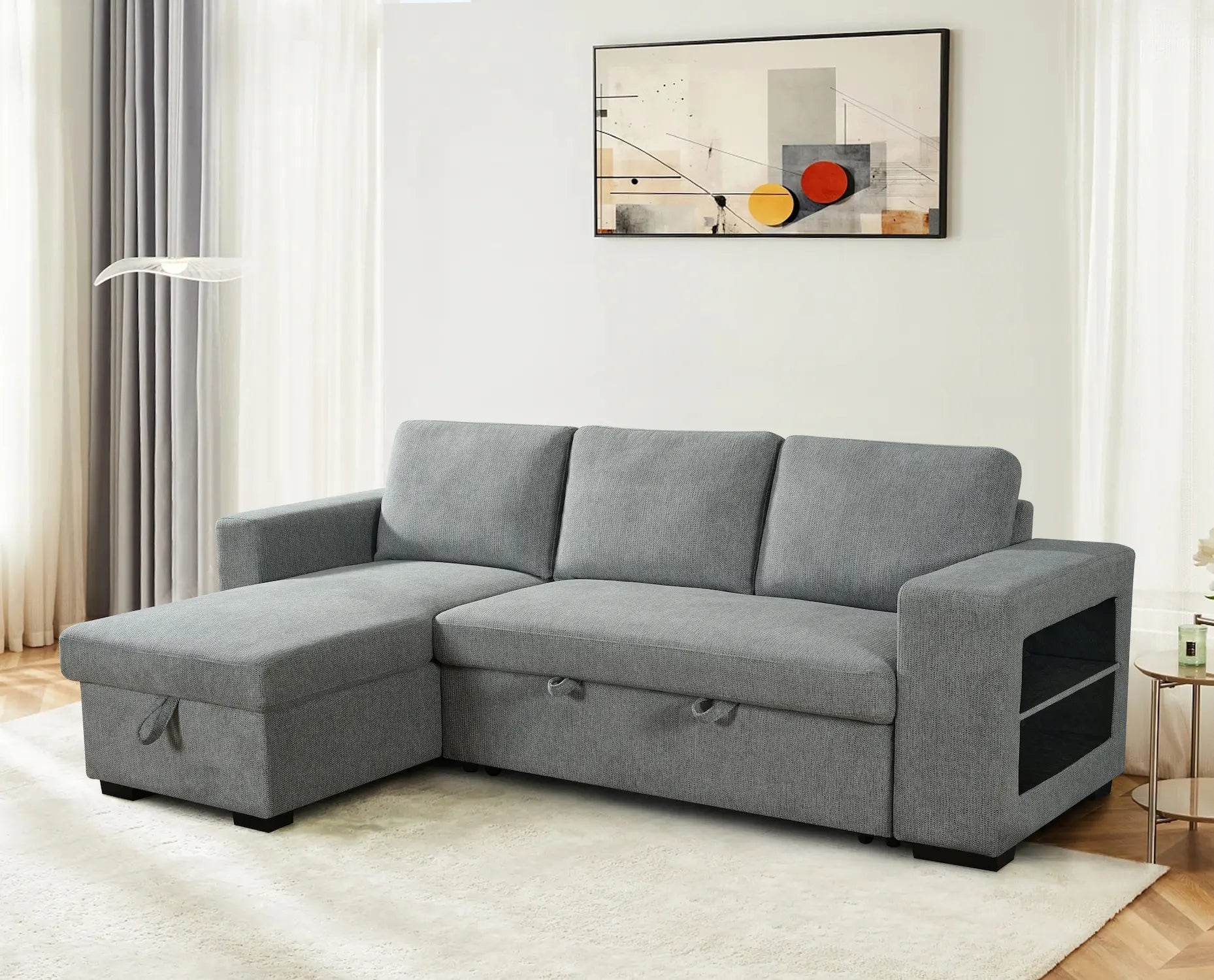 Anna Grey Reversible Sofa and Bed - Click Furniture