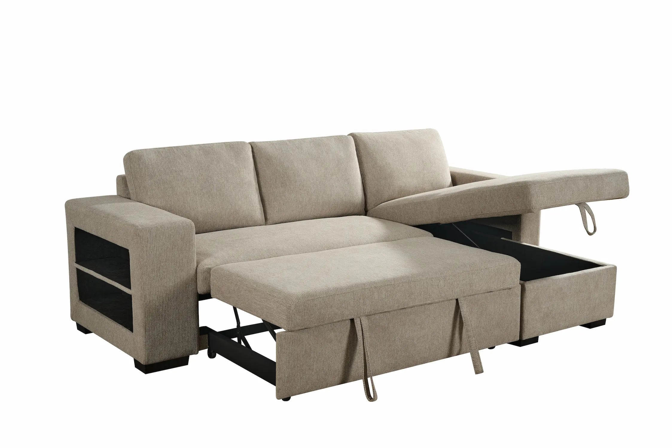 Anna Beige Reversible Sofa and Bed