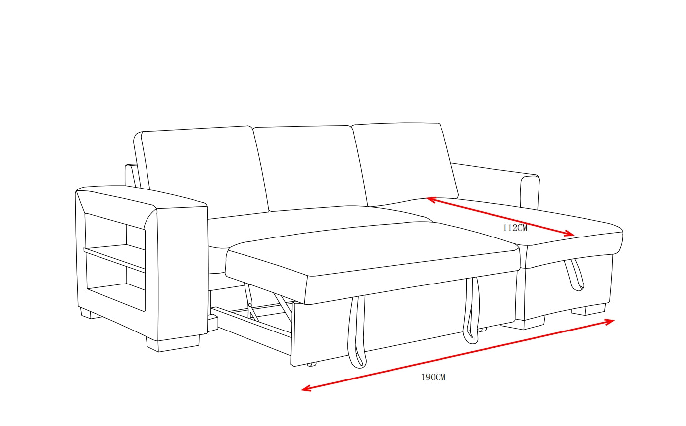 Anna Beige Reversible Sofa and Bed