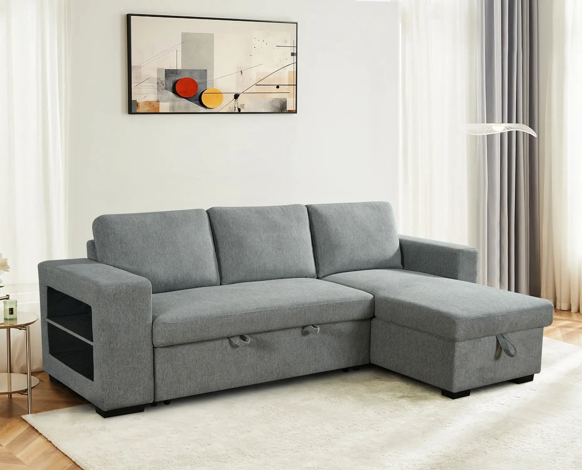 Anna Grey Reversible Sofa and Bed - Click Furniture