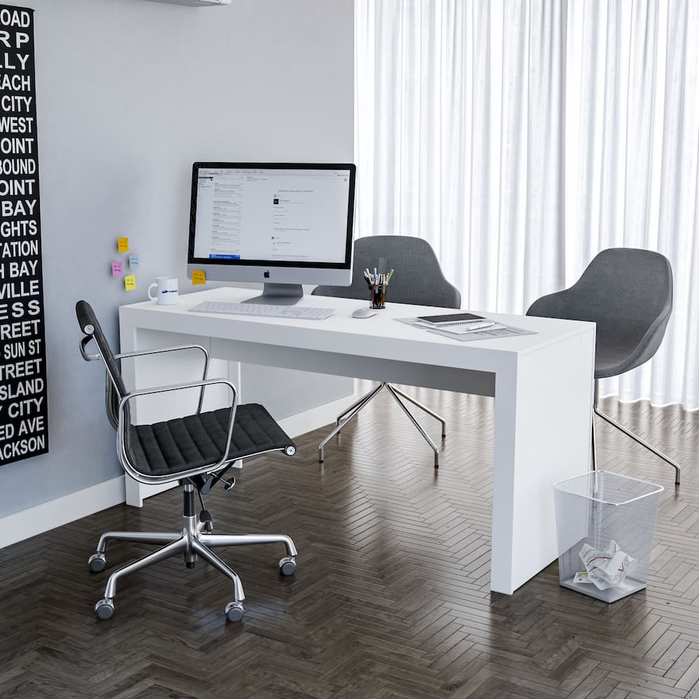 Clean White Office Desk