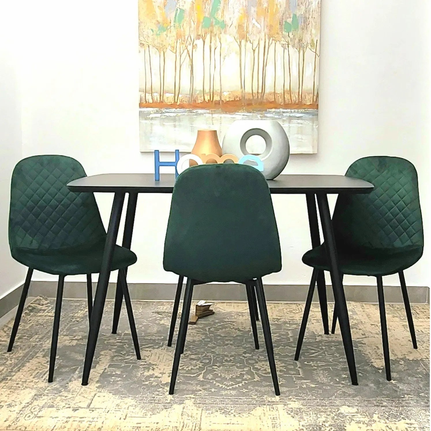 Erika 5pc Dining Set Green