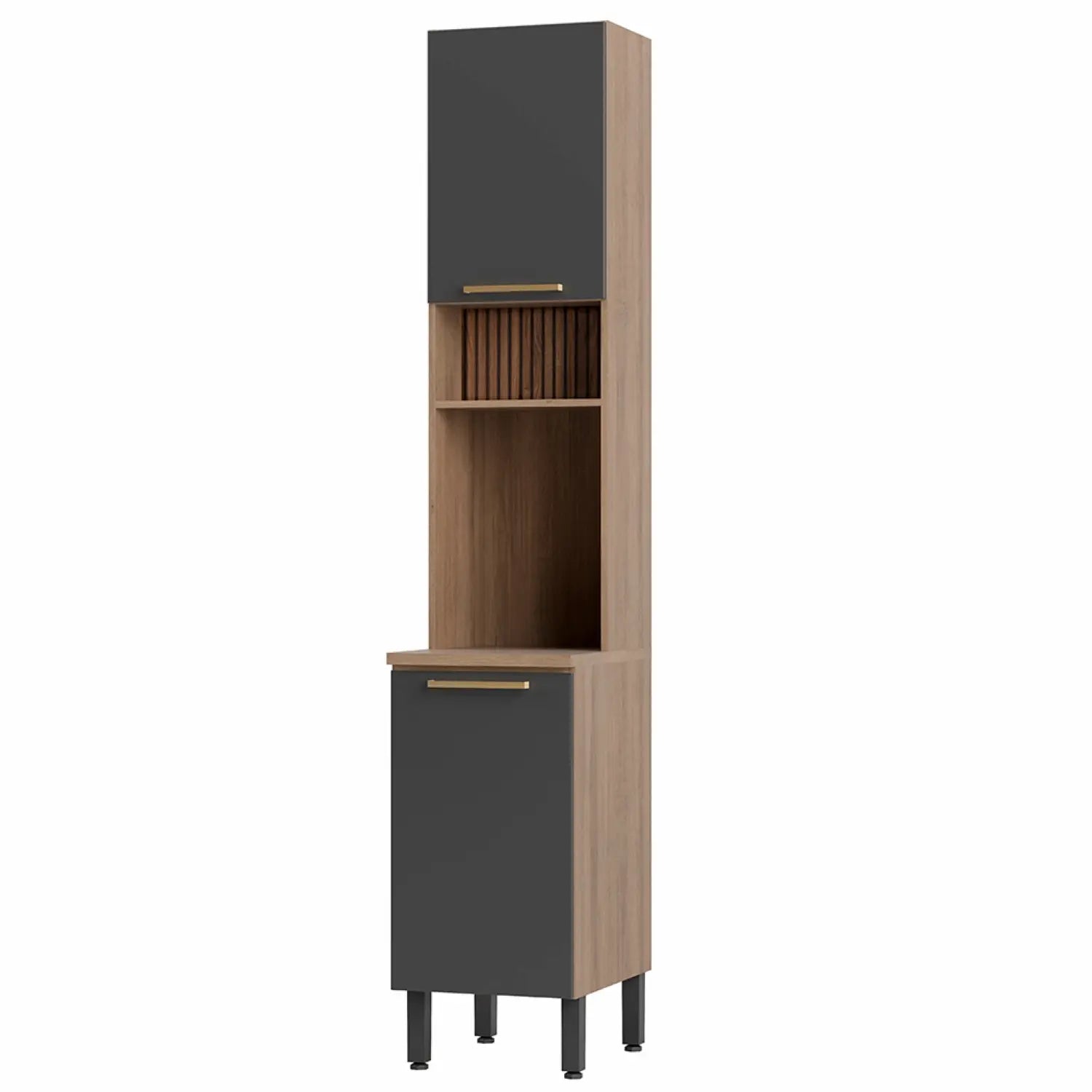 Kitchen 40cm Storage Unit Graphite-Oak