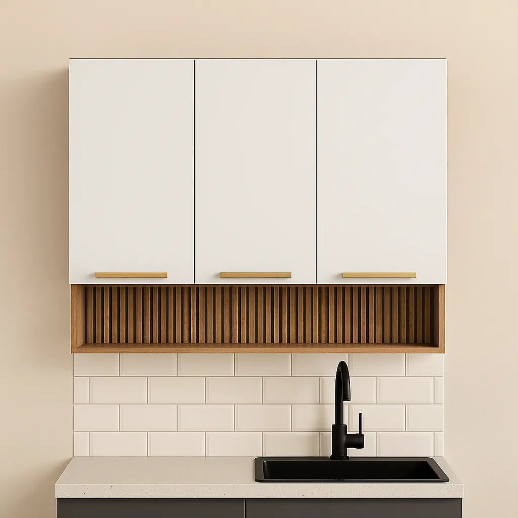 Kitchen 120cm Wall Unit White-Oak
