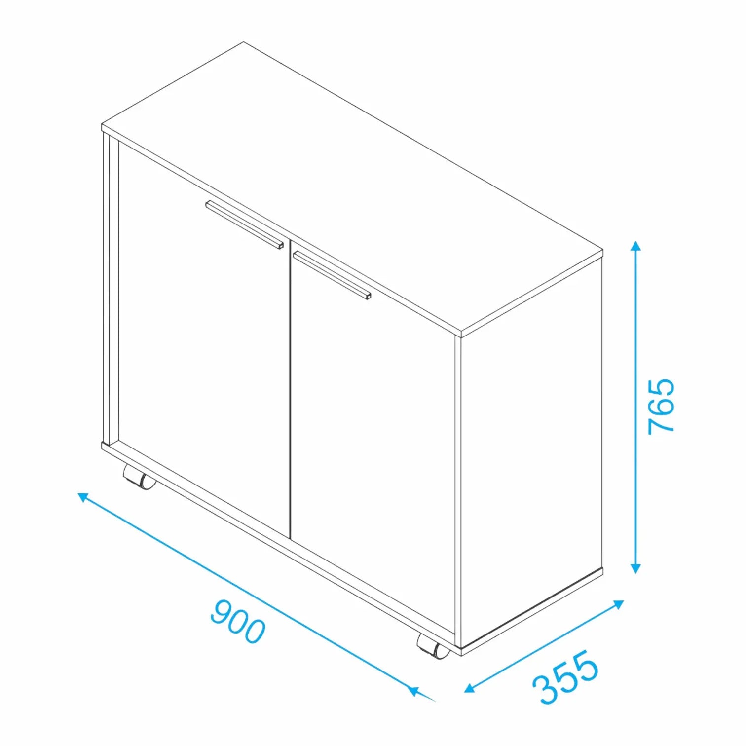 Lismore White Mobile Utility Cabinet