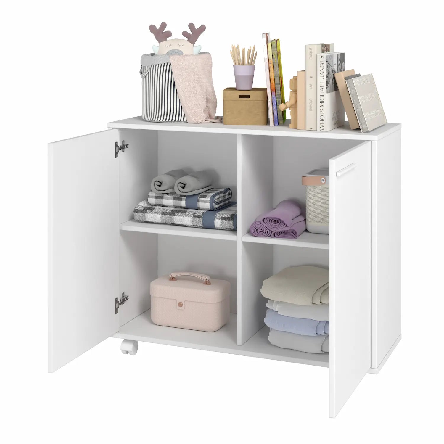 Lismore White Mobile Utility Cabinet