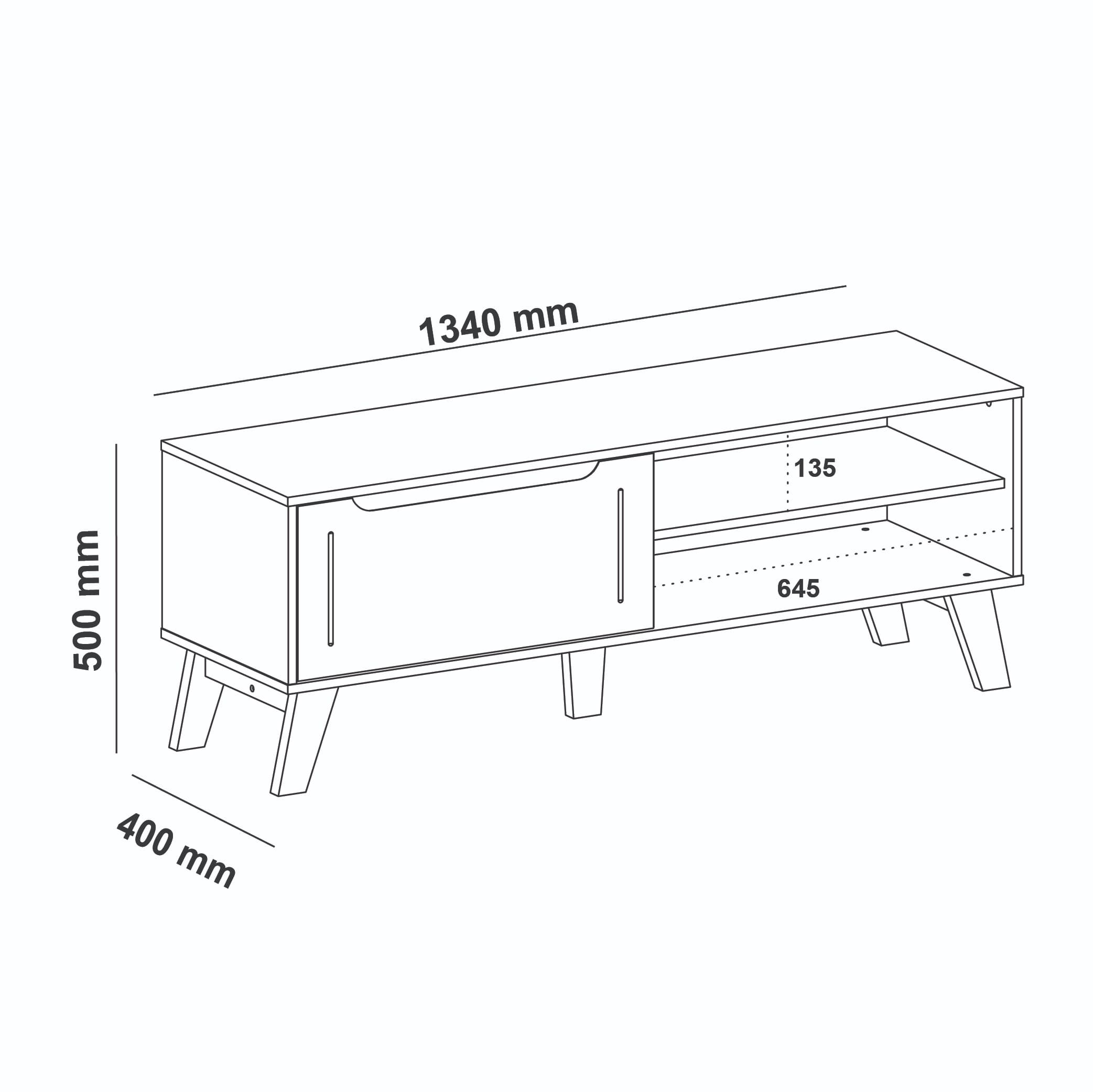 Lotus TV Stand Oak Off White