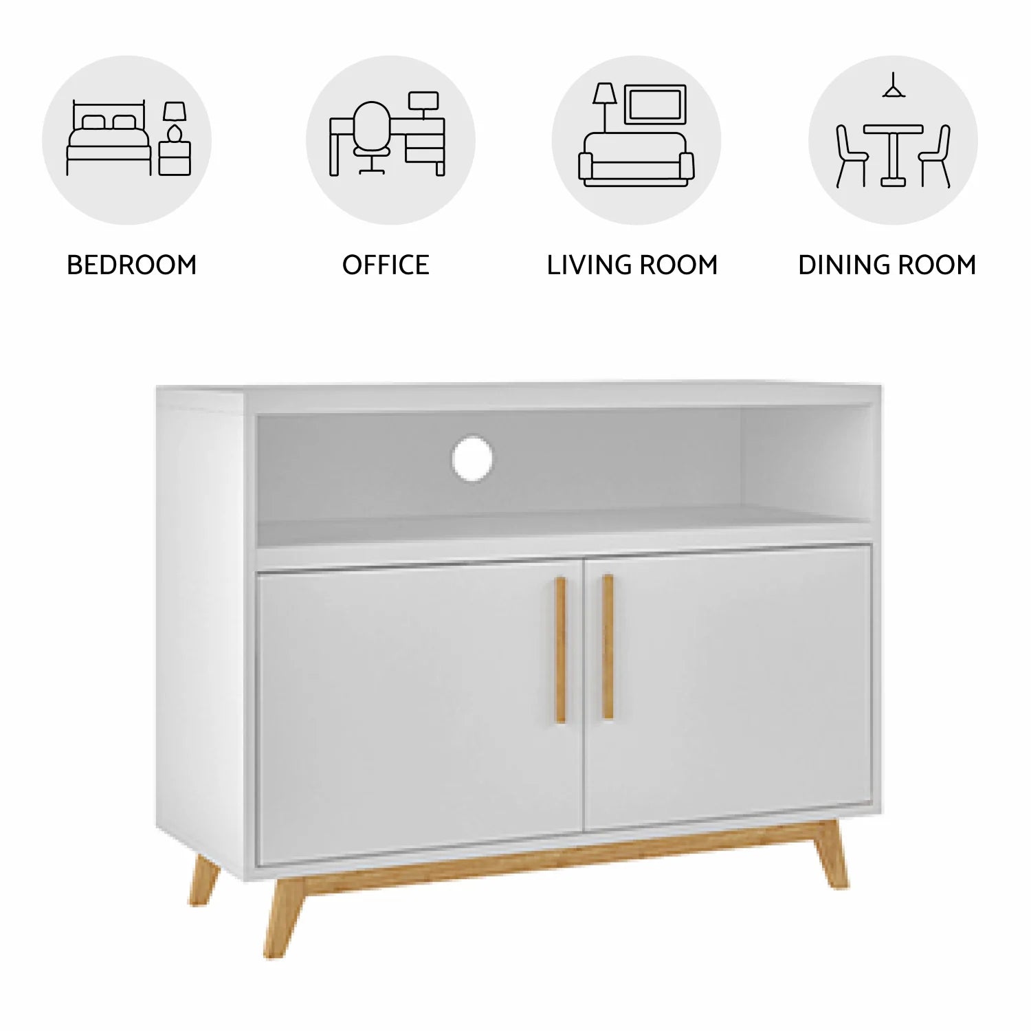 Multi-Room White Storage Cabinet
