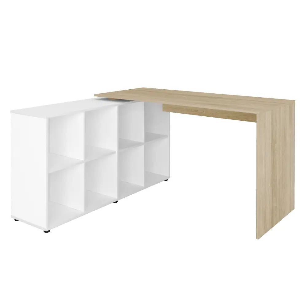 Nero Light Oak-White Office Desk
