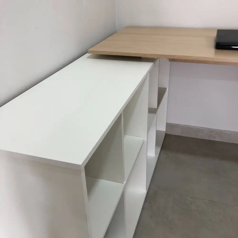 Nero Light Oak-White Office Desk