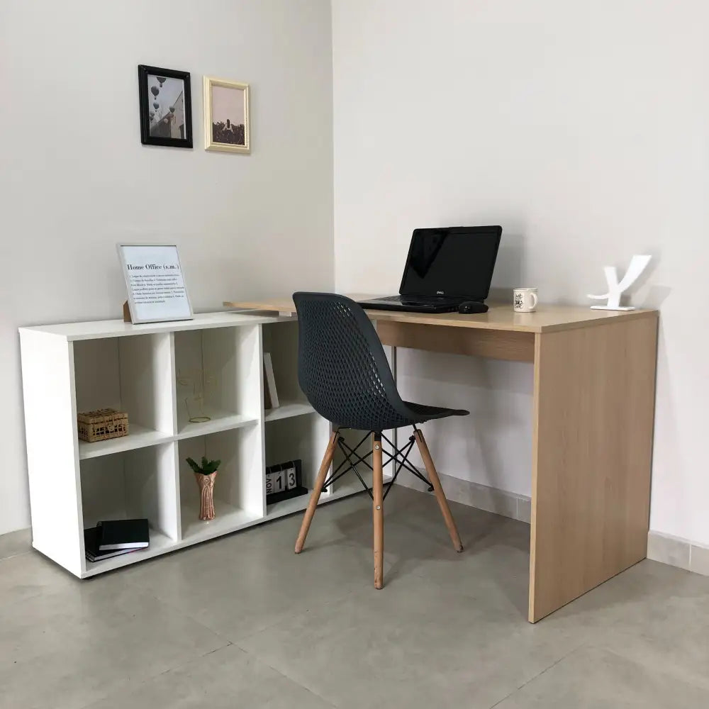 Nero Light Oak-White Office Desk
