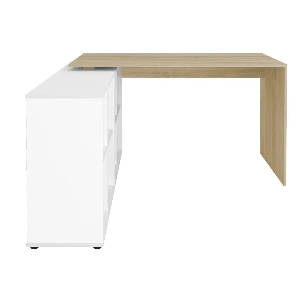 Nero Light Oak-White Office Desk